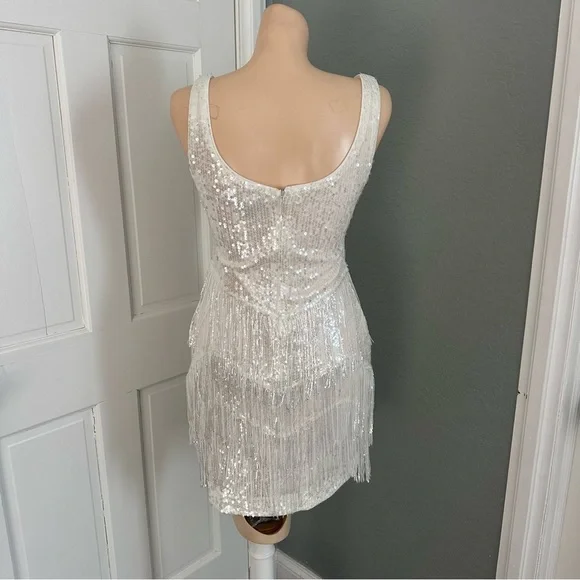 LULU’S LIMELIGHT LOVE SEQUIN FRINGE BODYCON MINI DRESS - Picture 11 of 14